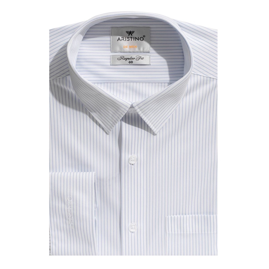 Áo sơ mi nam Aristino vải Knit  cao cấp  ALS11709 regular - túi ngực tag 1250k