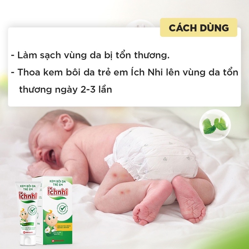 Kem bôi da Ích Nhi - dùng cho trẻ sơ sinh bị hăm da, mụn nhọt, mẩn ngứa