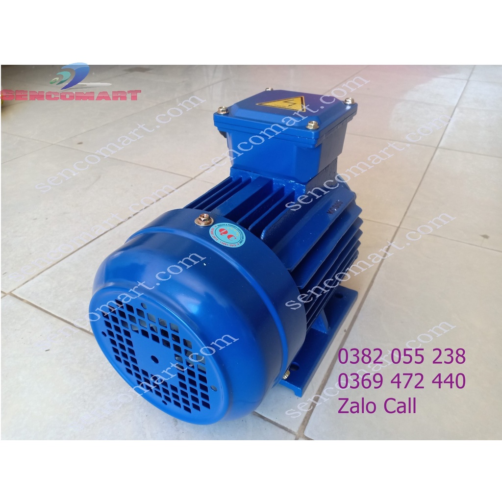 Motor 1,5kw iện 3 pha 380v 1400v/p, dây đồng chính hãng bảo hành 12 tháng