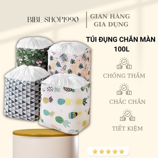 Túi vải họa tiết cỡ lớn 100L đựng chăn màn quần áo (TV100L)