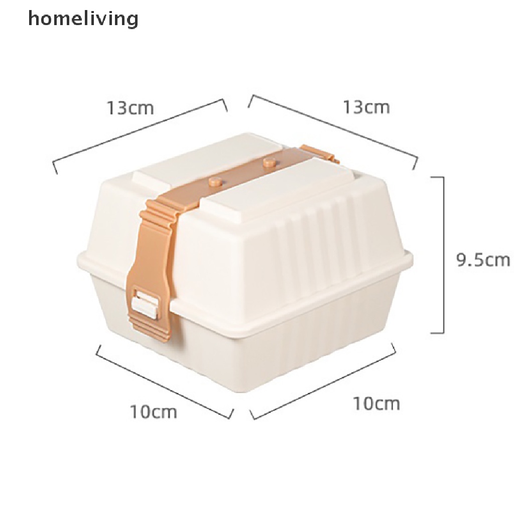 1 Hộp Đựng Bánh Burger 19CM Có Nắp Đậy Chống Rò Rỉ Tiện Dụng Mang Theo Du Lịch Dã Ngoại