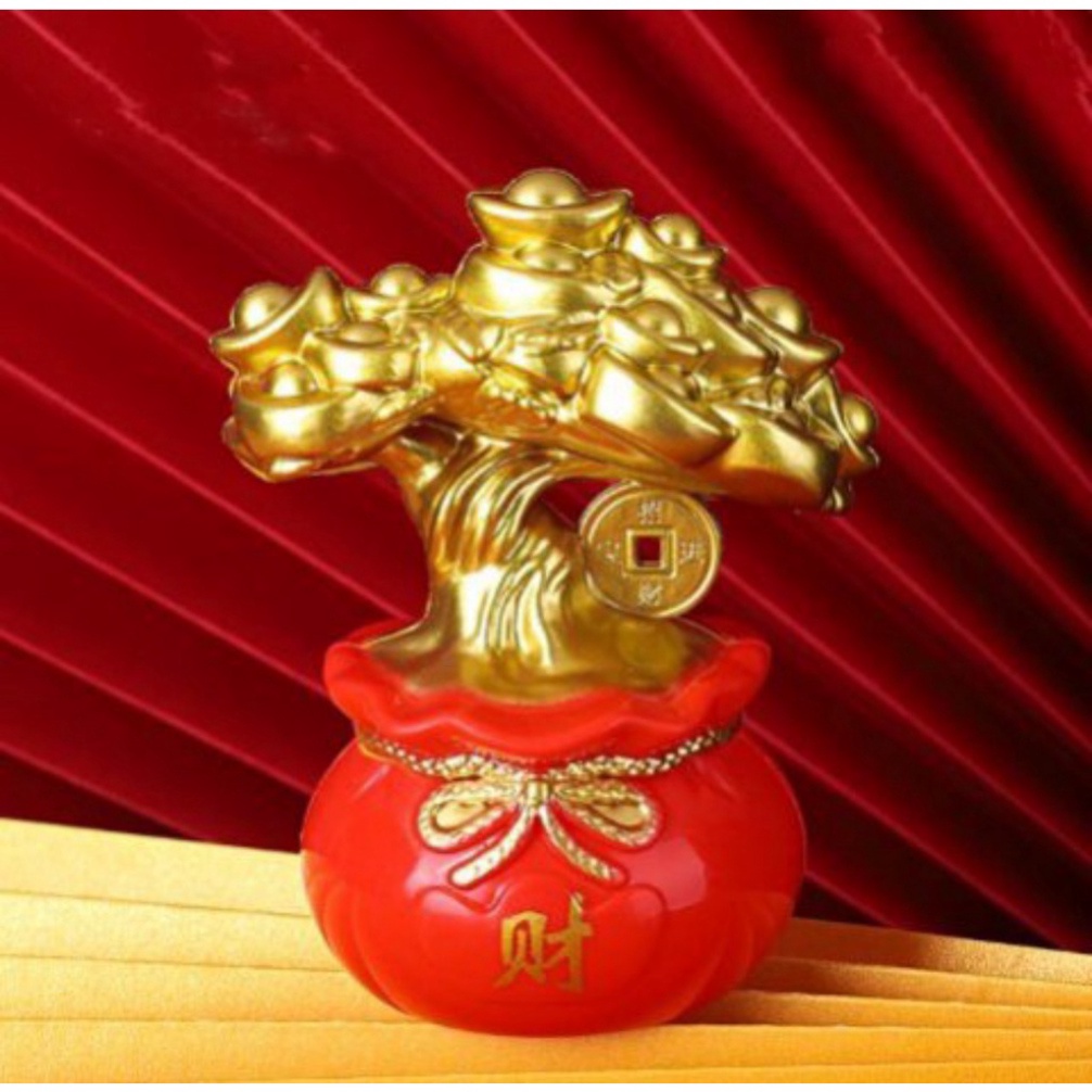 Chậu hoa kim tiền MINI BẰNG NHỰA - trang trí để bàn- bánh kem hoặc mâm hoa quả ngày tết