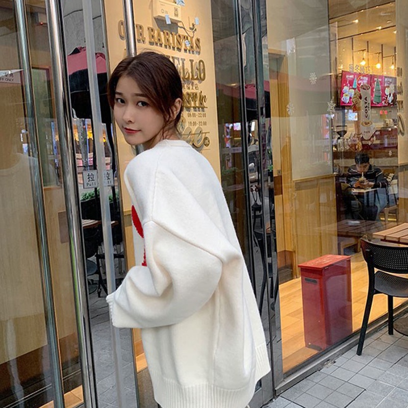 IELGY IELGY Áo sweater Dệt Kim Dáng Rộng Kiểu Dáng Ngọt Ngào Dễ Phối Đồ Cho Nữ