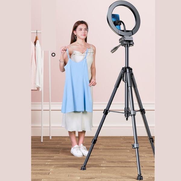 Gậy Tripod Khung Nhôm Chắc Chắn - Chụp Ảnh & Quay Phim - Tripod Kèm Đèn Livestream Bán Hàng Quay Video