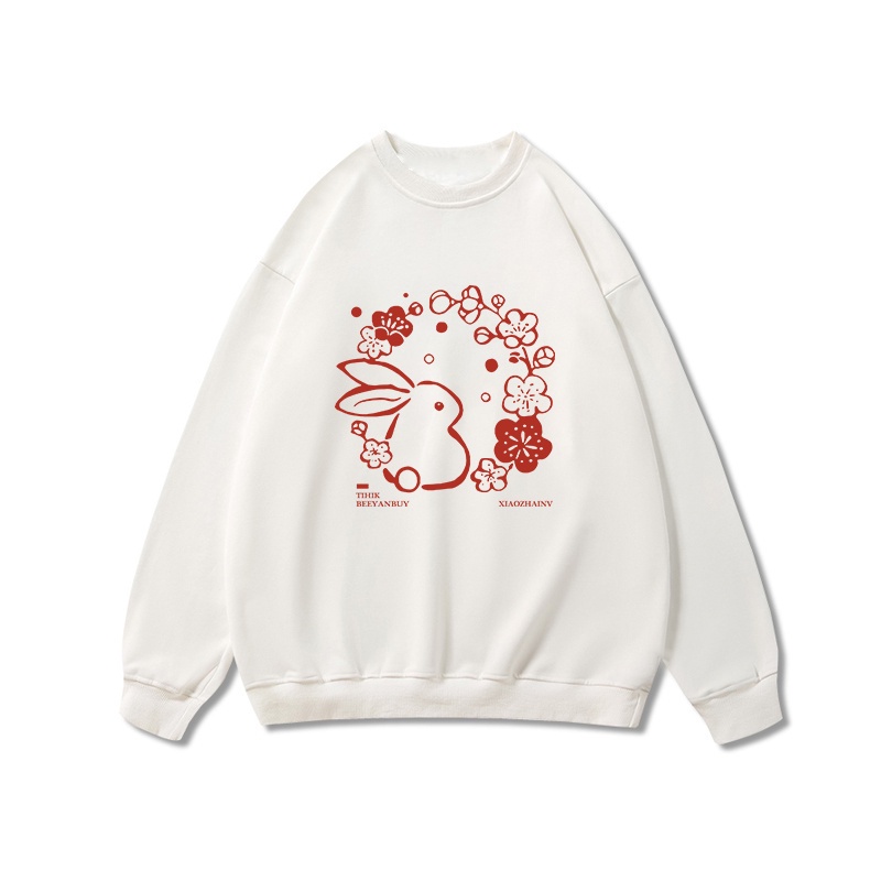 NRVP Áo Khoác Thể Thao Tay Dài Dáng Rộng In Hình Thỏ Năm Mới 2023 Phong Cách Trung Hoa Hàn Quốc Cho Nữ