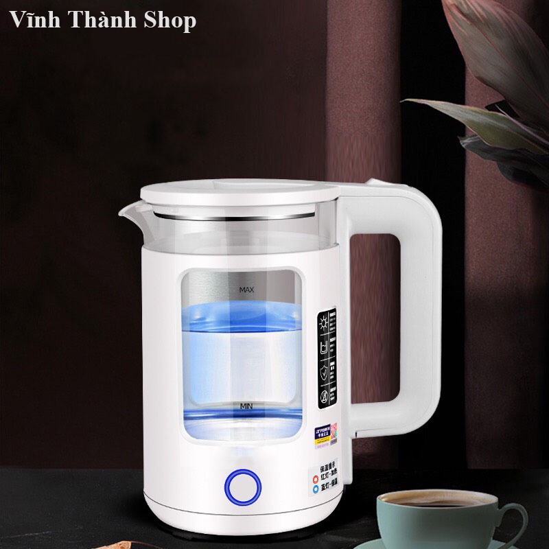 Ấm Đun Nước Siêu Tốc Thuỷ Tinh Công Suất 1500W Dung Tích 2,3 Lít - Đế Xoay 360 Độ