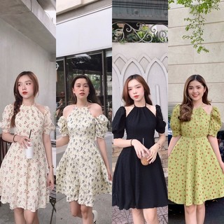 Đầm cutout cổ yếm
