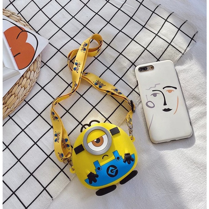 Túi Đeo Chéo silicon Hình Minion Siêu Đẹp Cho Bé