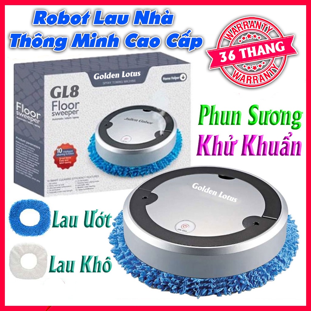 Robot Lau Nhà Jallen Gabor A8 Tự Động Lau Ướt Và Lau Khô - Máy Hút Bụi Lau Nhà Thông Minh