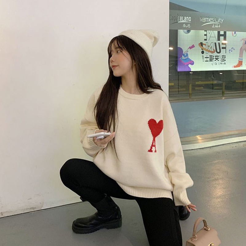 IELGY IELGY Áo sweater Dệt Kim Dáng Rộng Kiểu Dáng Ngọt Ngào Dễ Phối Đồ Cho Nữ