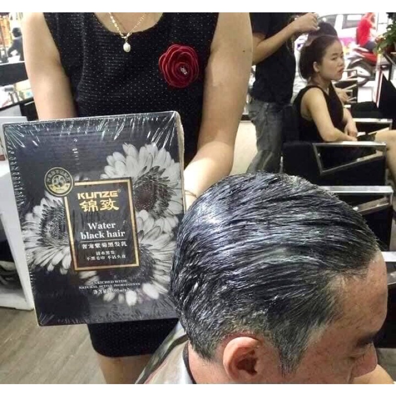 Nhuộm đen Hoa cúc không dính da đầu nhuộm đen hoa cúc Kunze 500mlx2