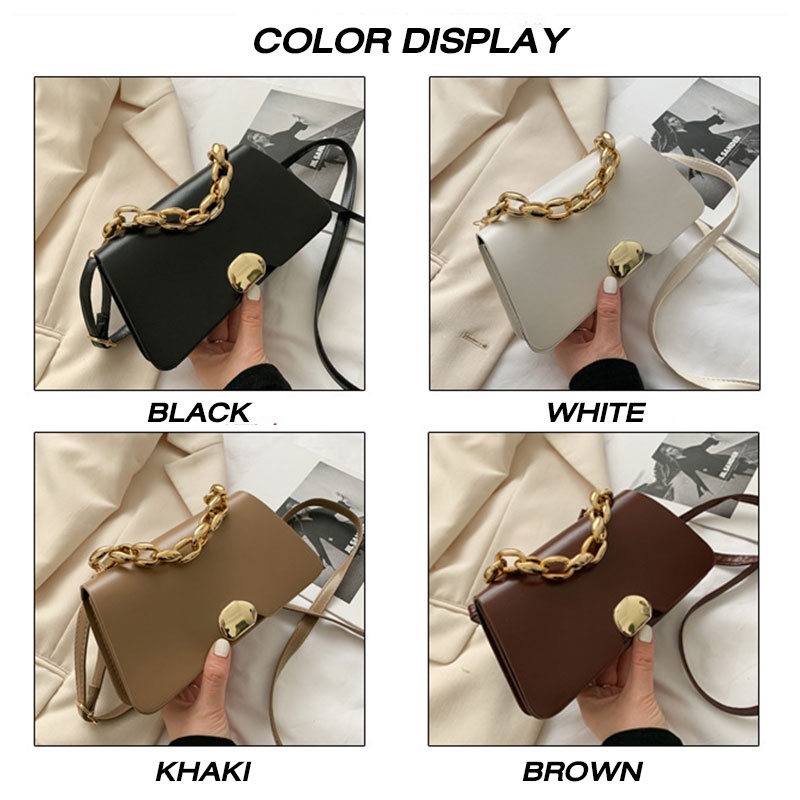 Mischa Túi Đeo Vai Da PU Màu Trơn Phong Cách Phương Tây Thời Trang Cho Nữ