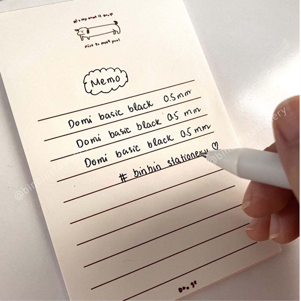 Bút gel mực đen Domi phong cách basic, ngòi 0.5 mm BDM911