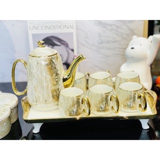 Bộ ấm chén vân đá cá