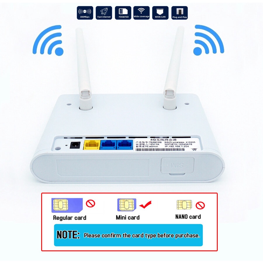 Lắp thẻ SIM để sử dụng WIFI ,Bộ Phát Wifi Từ Sim 4g/5g LTE 4G  CPE tốc độ 300Mbps 3 Cổng Lan , Chuẩn | BigBuy360 - bigbuy360.vn