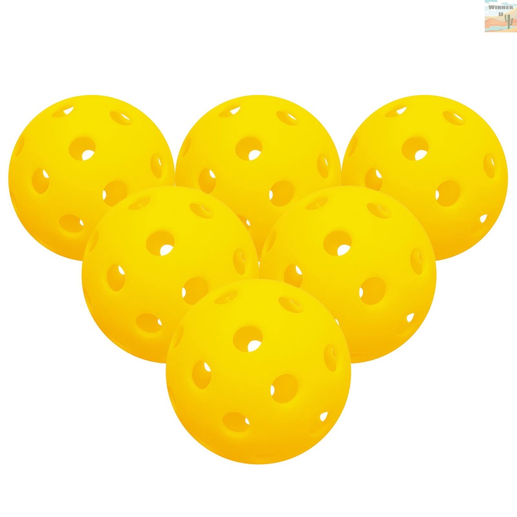 Bộ 6 Quả Bóng Pickleball 40 Lỗ Dành Cho Tòa Án Ngoài Trời