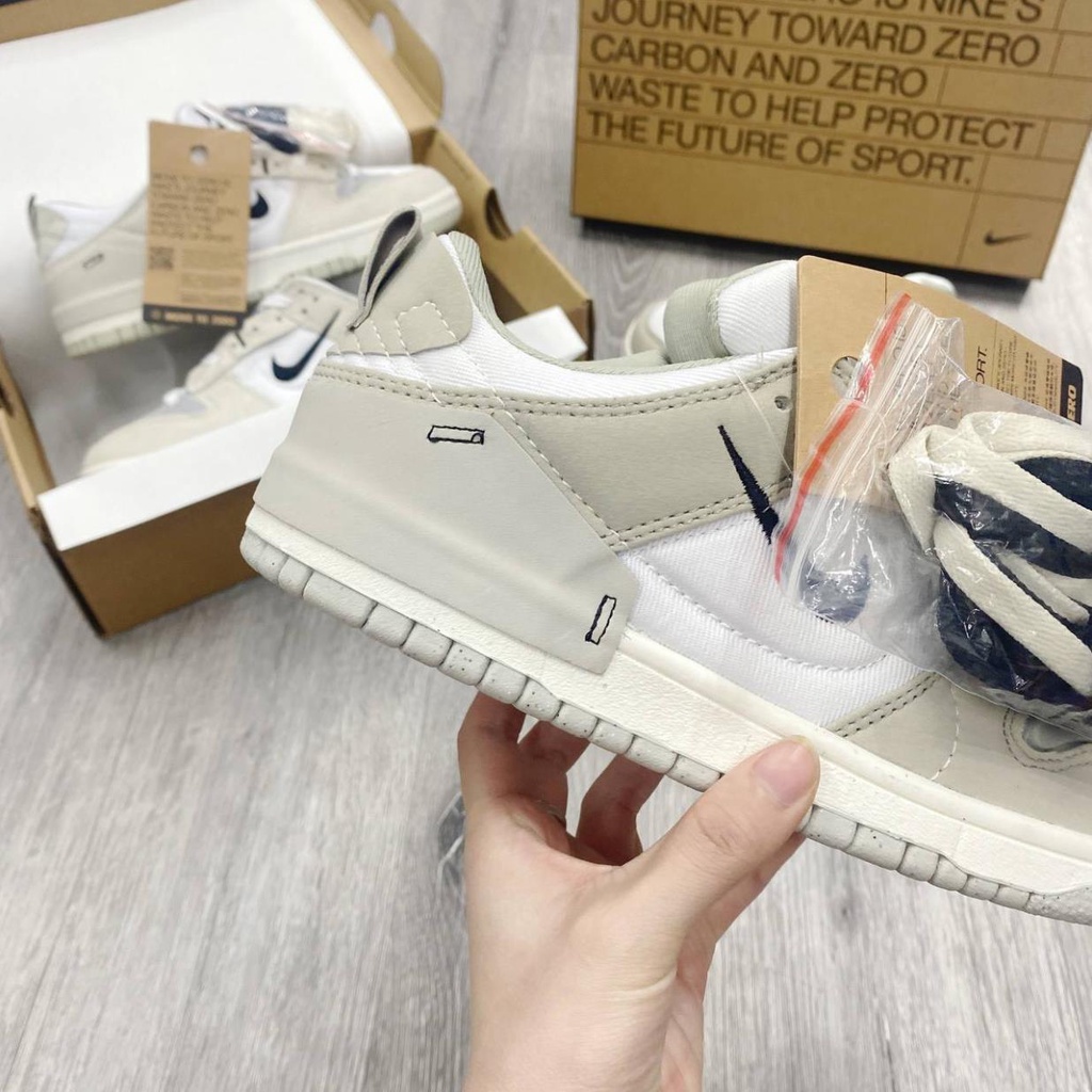 Giày SB Dunk Low Disrupt 2 Pale Ivory Màu Xám Trắng - Bản Cao Cấp Fullbox và Phụ Kiện