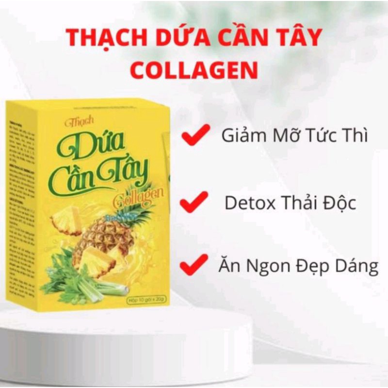 Combo 3 hộp Thạch Dứa Cần Tây Collagen Giảm cân - Đẹp Da
