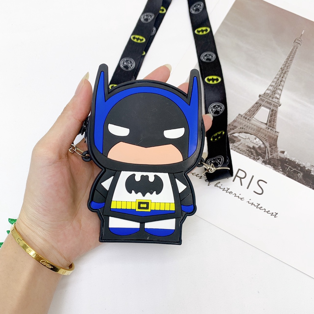 Túi cho bé trai đeo chéo vai mini 2023, túi popit silicon trẻ em hình super men, người nhện, dơi, đội trưởng anh hùng