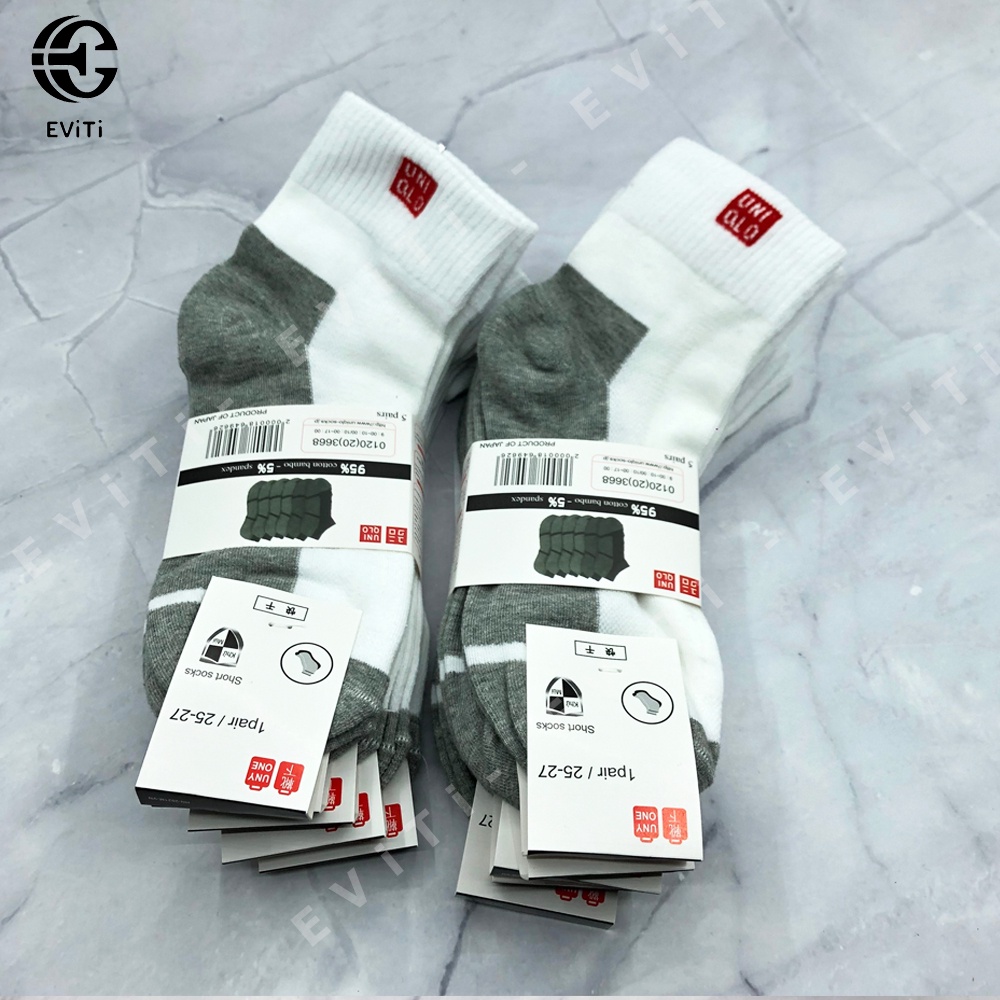 Combo 10đ tất/vớ cổ cao Uqno co giãn -  thấm hút tốt, màu sắc đơn giản. Phù hợp với cả nam và nữ