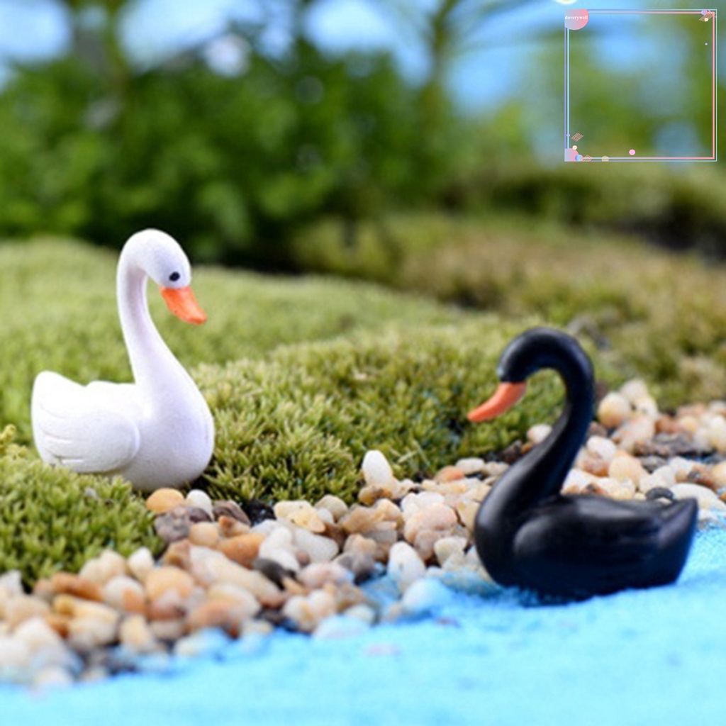 Set 2 Mô Hình Thiên Nga Mini Giả Dùng Trang Trí Tiểu Cảnh DIY dv3 2 Món