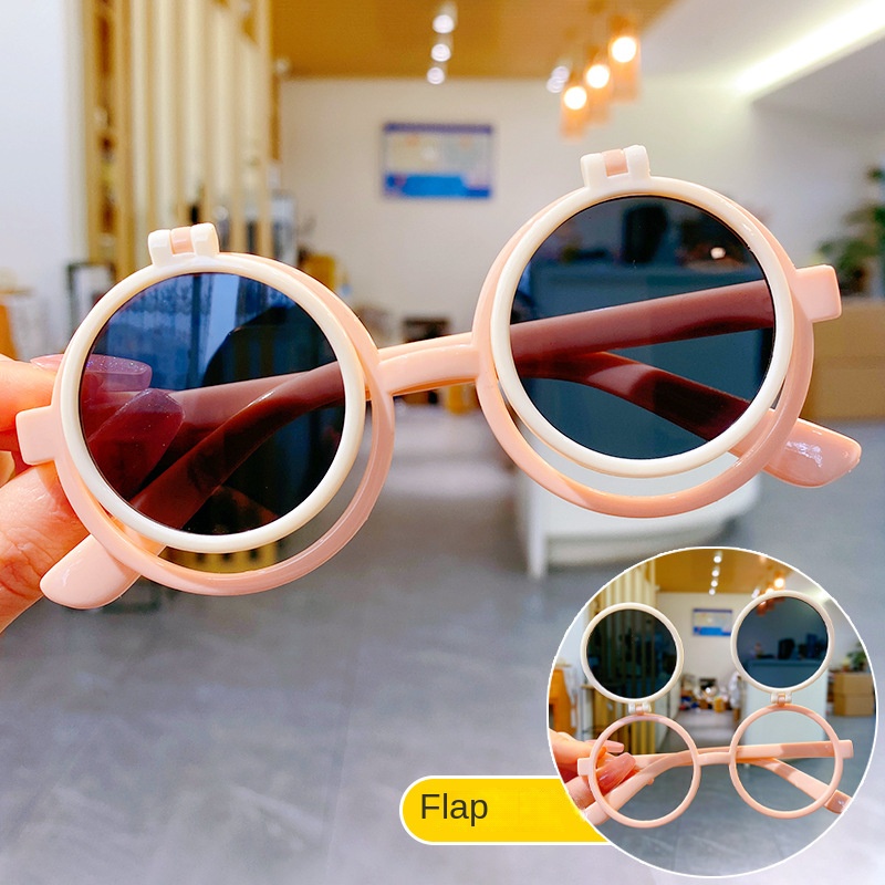 Kính Chống Nắng Gọng Tròn Họa Tiết Hoạt Hình Phong Cách Hàn Quốc Dễ Thương Cho Bé Trai Và Gái