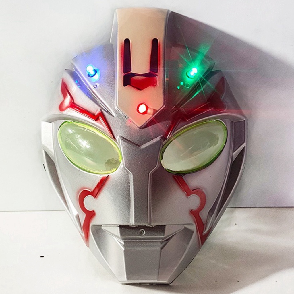 Mặt nạ anh hùng siêu nhân SẤM SÉT ĐỎ có đèn - công cụ giải trí Trung thu vào vai Halloween thắp sáng LED dùng trong tiệc