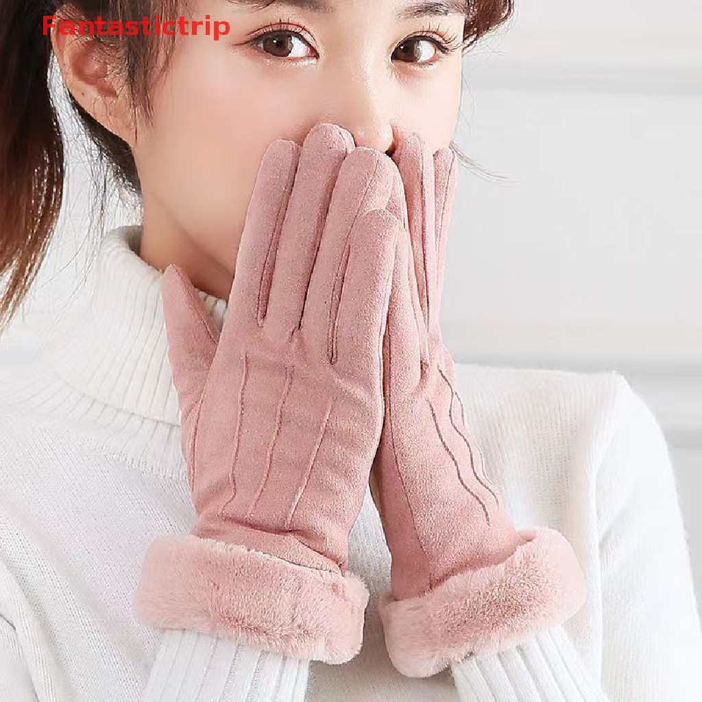 1 Đôi Găng Tay Lái Xe Đạp Chống Gió Có Thể Chạm Màn Hình Cảm Ứng Thời Trang Mùa Đông Mới Dành Cho Bạn Nữ