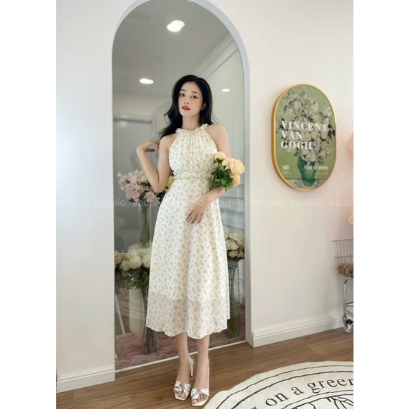 ELENA DRESS đầm hoa nhí bèo kèm tay rời Ebublio