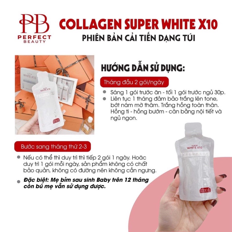 NƯỚC UỐNG TRẮNG DA TOÀN THÂN WHITE x 10, đẹp da đẹp tóc, Collagen, yến tươi, vitamin C hoa quả