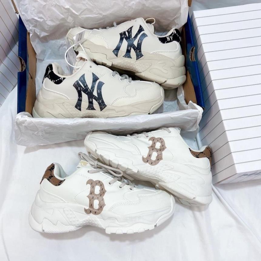 Giày thể thao sneaker MLB Bigball Chunky Mono Heel New York_BEST , MLB NY , Chữ B nâu