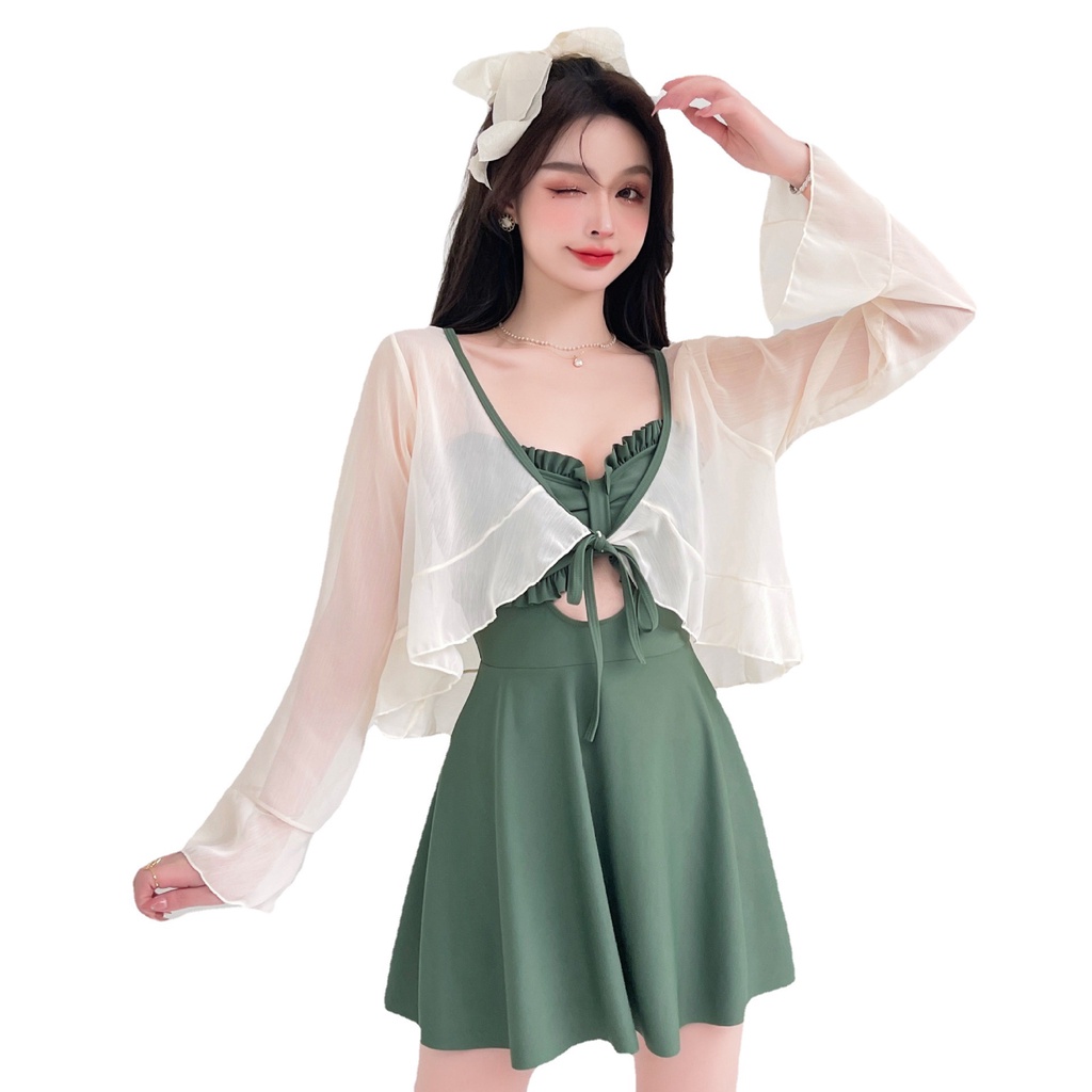Đồ Bơi Một Mảnh Kiểu Váy Có Áo Che Mặt Dành Cho Nữ