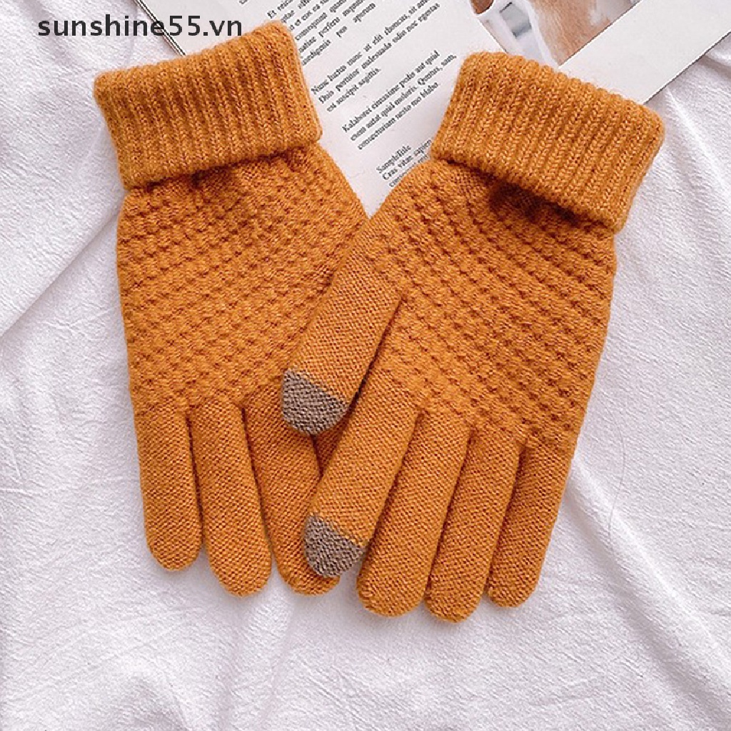 1 Đôi Găng Tay Giữ Ấm Cảm Ứng Màn Hình Cho Nữ