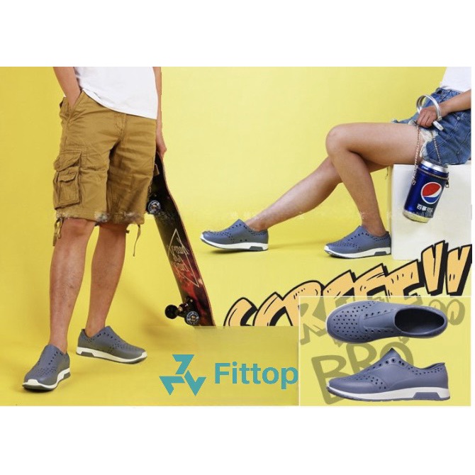Giày Nhựa Nam Nữ Thể Thao Siêu Êm FITTOP NTL-8