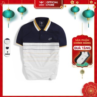 Áo polo nam LEBRO chất vải điều hòa aircool không nhăn co giãn thấm hút tốt form slimfit in chữ monster L122APL020