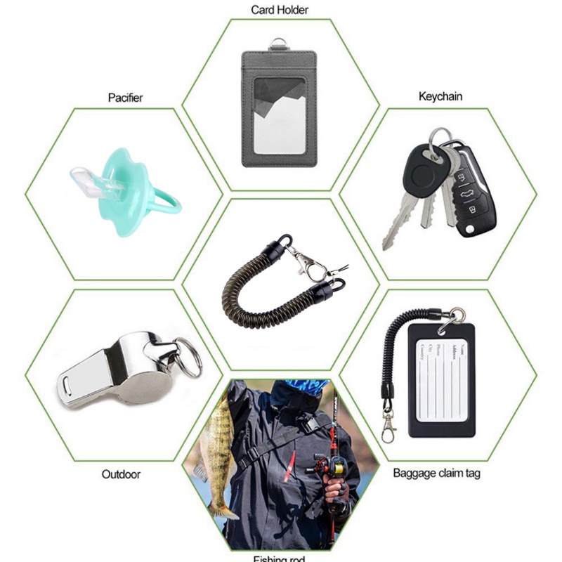 Dây Lò Xo Co Giãn Màu Đen Chống Rơi Có Thể Thu Gọn Cho Điện Thoại