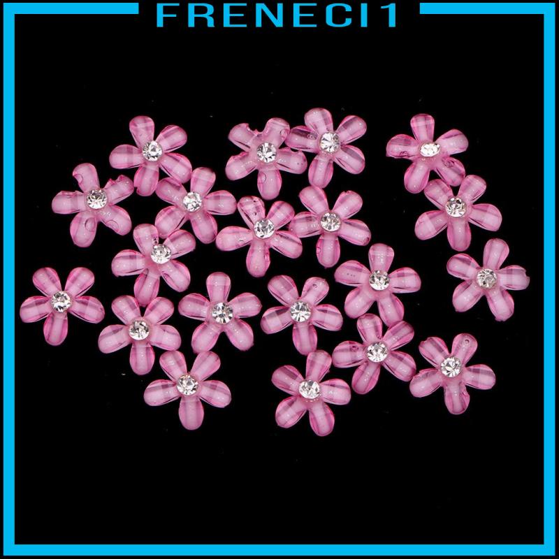 20 Nút Hoa Đính Đá Trang Trí Đám Cưới - Màu Trắng