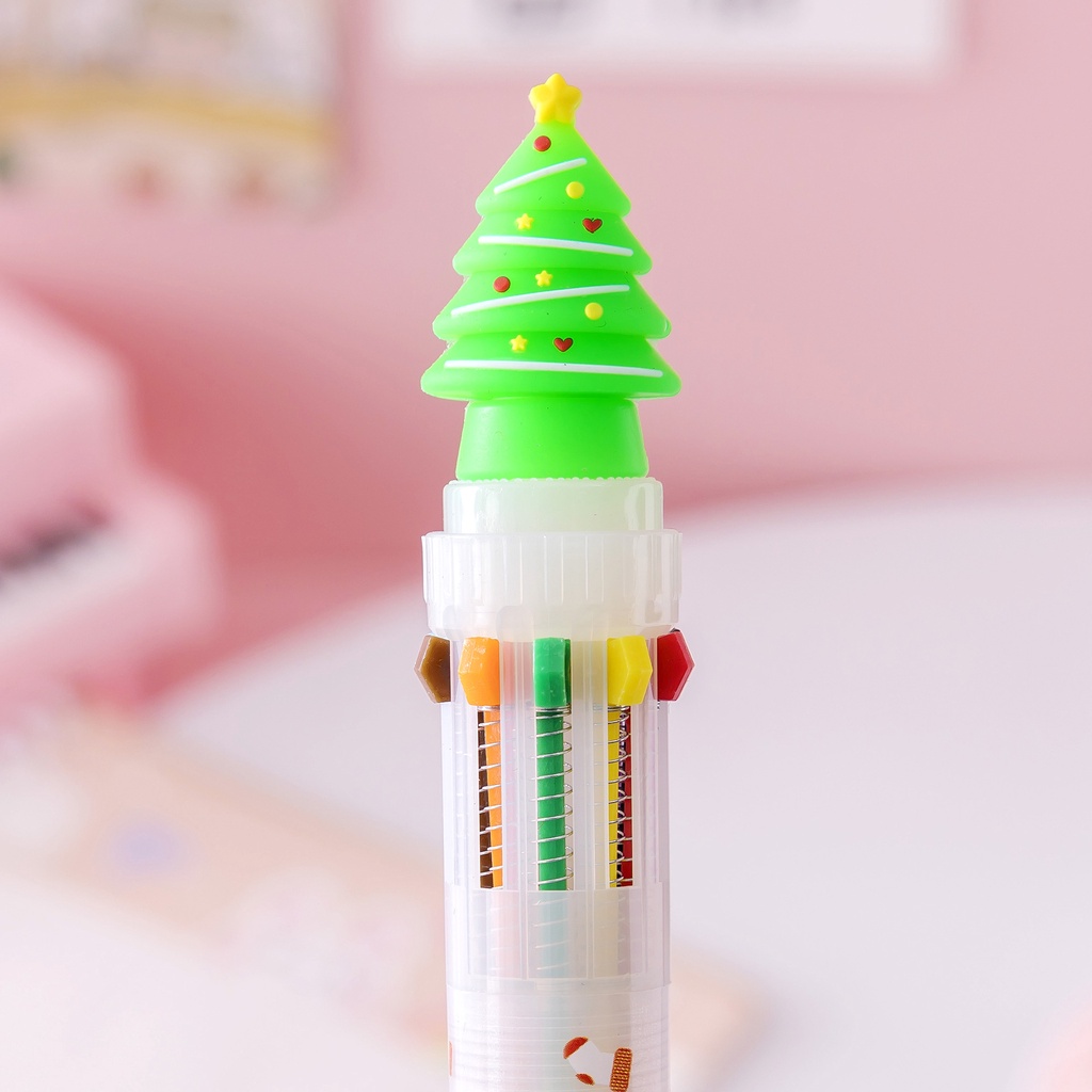 Bút bi 10 màu hình noel_ Quà noel cho bé học tập_Đồ dùng học tập cho bé giá rẻ