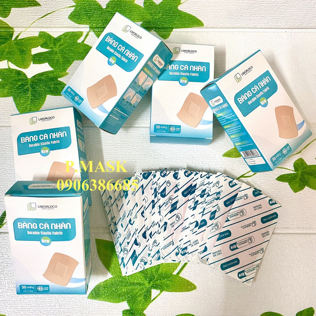 BĂNG CÁ NHÂN VẢI LIWORLDCO BẢN TO 7.2 X 3.8 CM 30 MIẾNG / HỘP