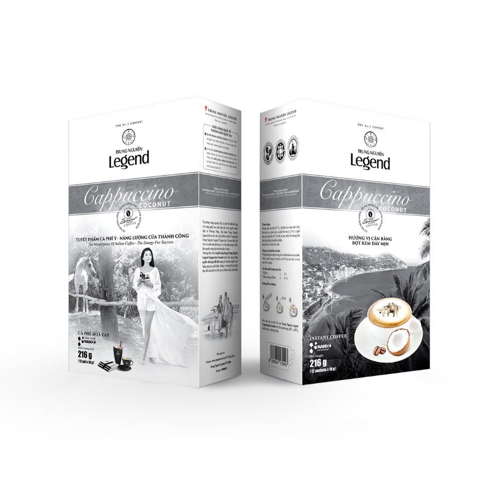 Cafe Cappuccino Coconut Trung Nguyên Hộp 12 gói