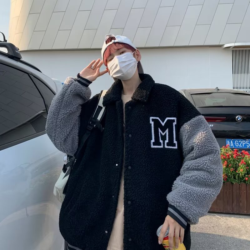 Magee Áo Khoác Bóng Chày Bằng Len Lông Cừu cotton Dáng Rộng Phong Cách hip hop Thời Trang Mùa Đông Cho Nam