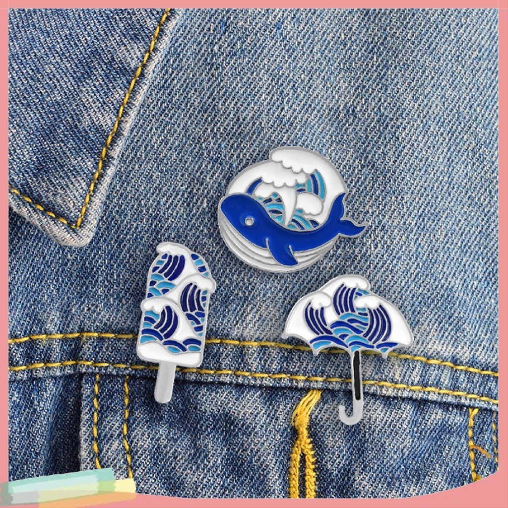 Ghim cài áo hình sóng biển độc đáo cá tính