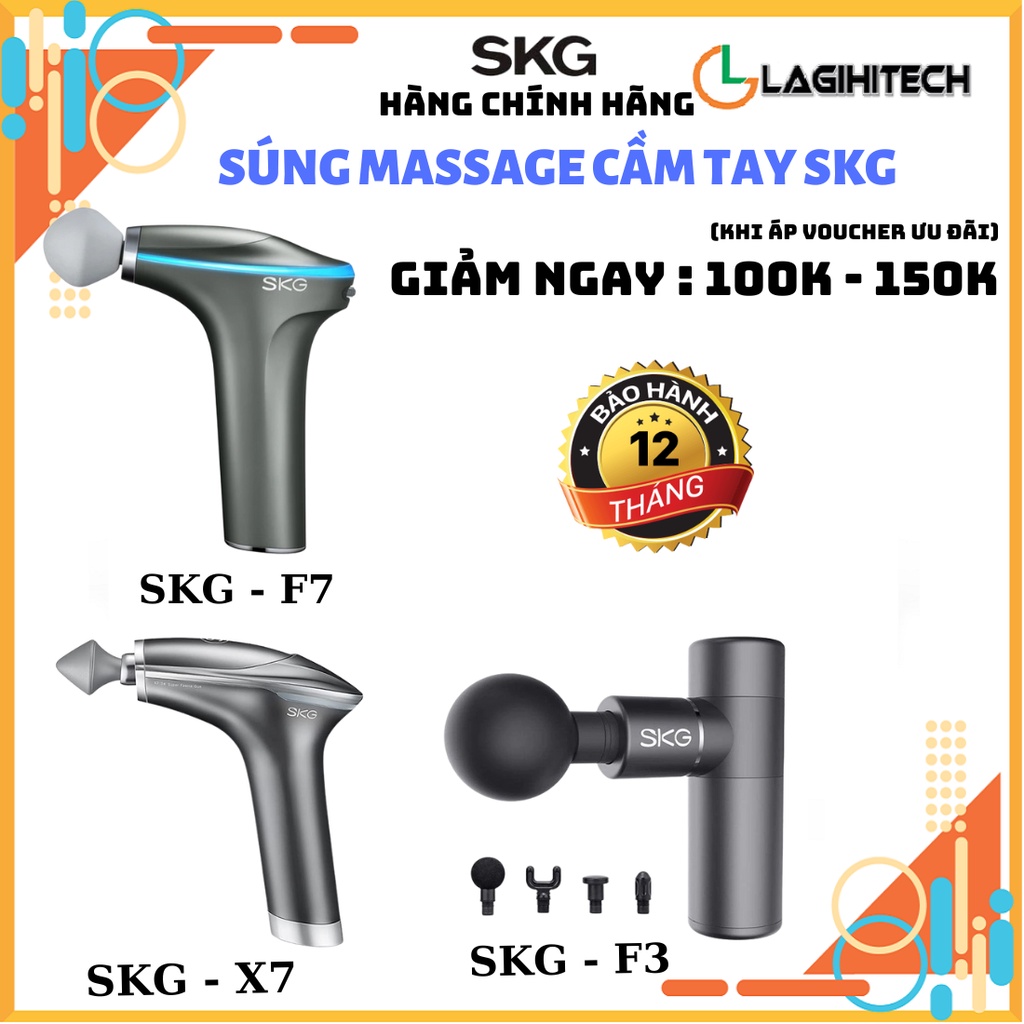 (Giá hủy diệt) Súng Massage cầm tay SKG F7/ SKG X7 / SKG F3 giúp giảm đau Bảo hành 1 năm - Hàng Chính Hãng