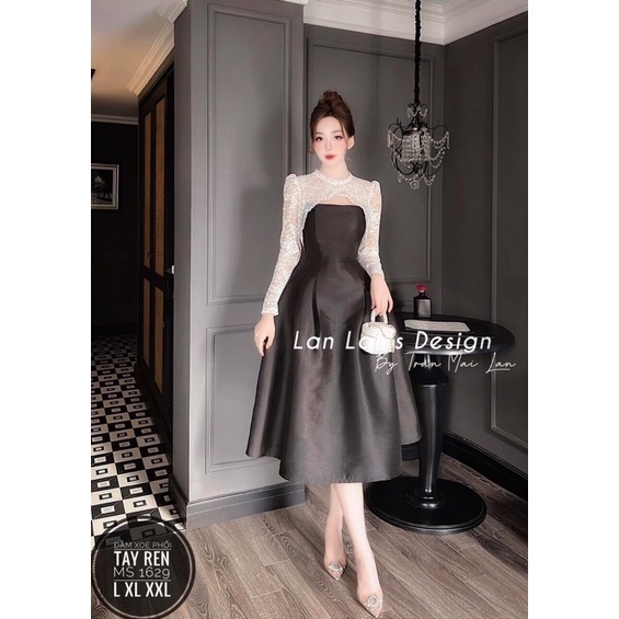 ĐẦM XOÈ TAY DÀI PHỐI LƯỚI BIGSIZE 1629