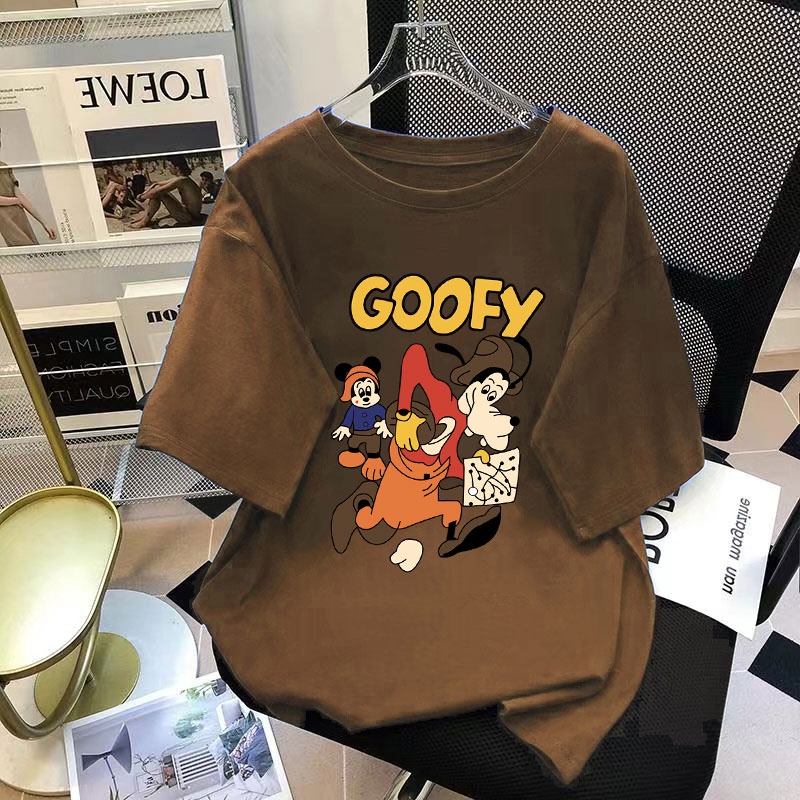 Áo thun FASHMILY 100% cotton tay ngắn dáng rộng phong cách thời trang Hàn Quốc mới 2023