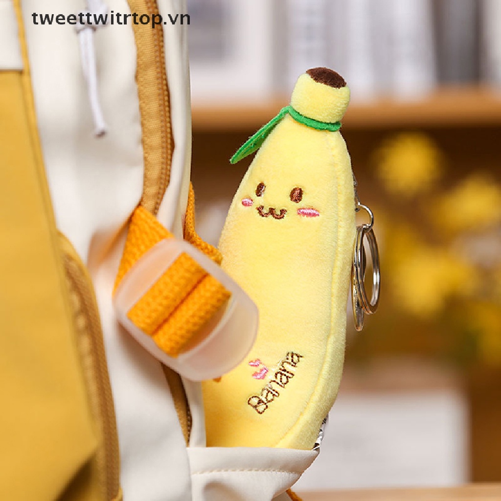 Móc Khóa Quả Chuối Nhồi Bông Dễ Thương