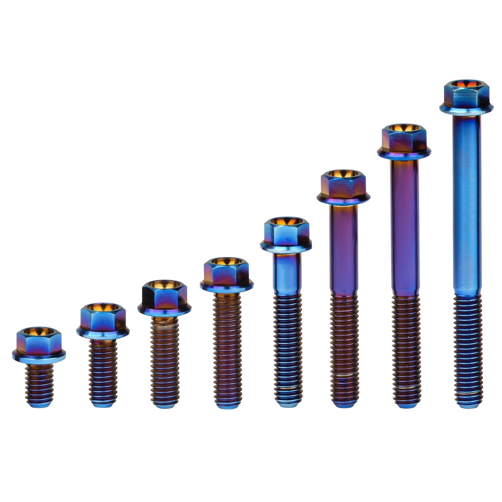 Wanyifa titanium gr5 m6 11d mặt bích hex đầu vít cho xe máy sửa đổi cacte máy phát điện m6x10-90mm