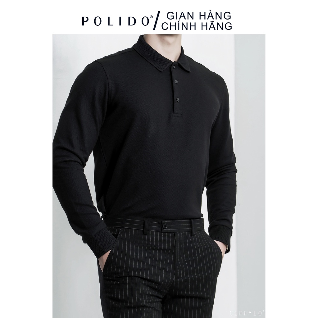 Áo polo dài tay trơn polido chất cotton dễ mặc thoáng mát,thấm hút mồ hôi tốt dễ phối thoải mái thời trang trẻ trung