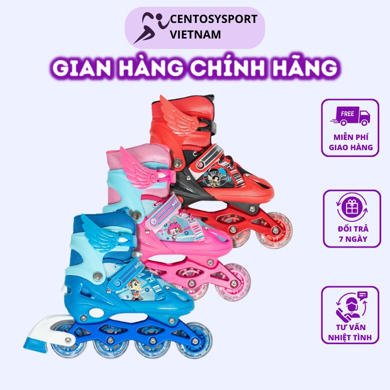 Giày Patin Trẻ Em CENTOSY MEASIN - Có Đèn Bánh, Form Chắc Chắn, Phanh Chân An Toàn - Centosy Sport Việt Nam