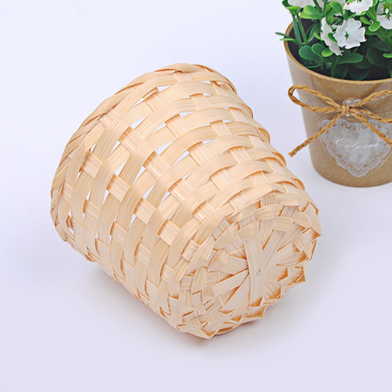 Giỏ Đan Tre Thủ Công Mini Đựng Chậu Hoa Để Bàn Sắp Xếp Gọn Gàng